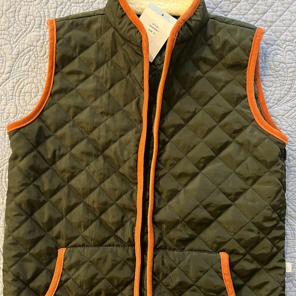 Bella Bliss green boys vest size 14 never worn!